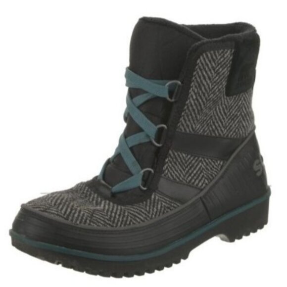 SOREL Tivoli II Herringbone Waterproof Snow Boots 9.5 Fleece Lined Print Mid Cal - Picture 4 of 7
